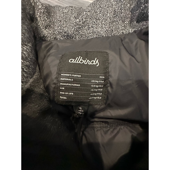 NEW Allbirds Trino Puffer Jacket Wool Blend Charcoal Gray Women’s XL - Picture 6 of 8